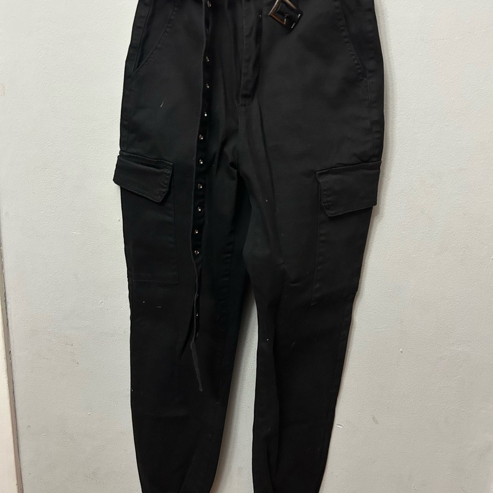 Almost Famous Jet Black Cargo Pants